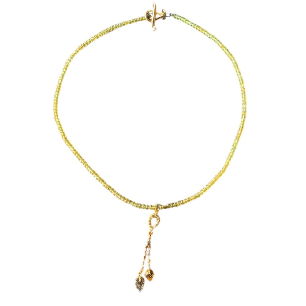 OOAK Stunning Calming, Renewal Peridot necklace with Citrine Briolettes - Picture 3 of 11